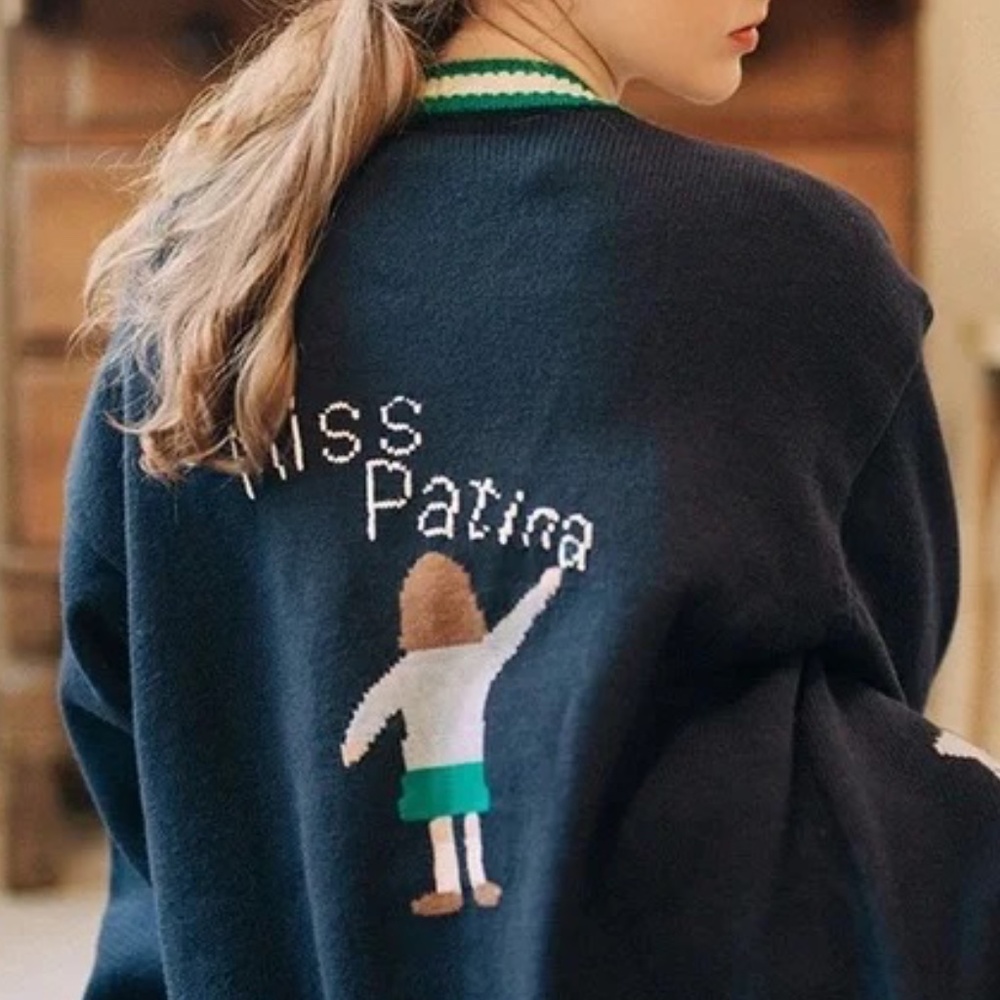 MISS PATINA "Russell" Campus Cardigan in ONE SIZE